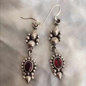 Earrings -silver & garnet